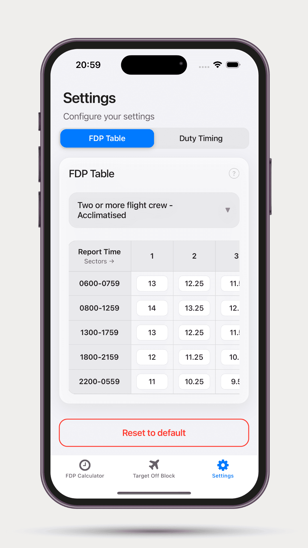 Customizable FTL Calculator interface preview